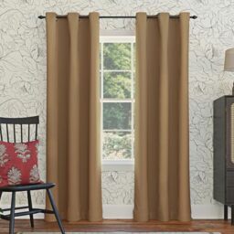 "Sun Zero Easton Energy Saving Blackout Grommet Curtain Panel, 40"" x 108"", Taupe"