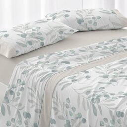 Burrito Blanco - Cotton Flannel Sheets - Bed 105 cm Design 574 - Turquoise (105 x 190/200 cm.)