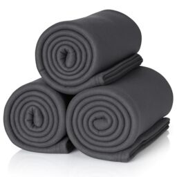 ALCLEAR 3 pieces Oeko Tex certified fleece blankets, color: anthracite, great size 130x160 cm, over 200 g/m2, sofa blanket couch blanket living blanket, picnic blanket sofa throw blanket