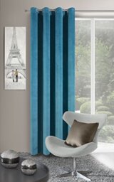 EuroF Irany Modern Vorhange Curtain Polyester 140 x 250 x 1 cm, Polyester, turquoise, 140 x 250 x 1 cm