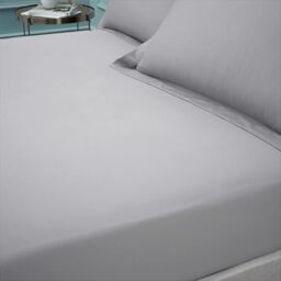 Bianca 180 Thread Count Egyptian Cotton Double Fitted Sheet Silver Grey