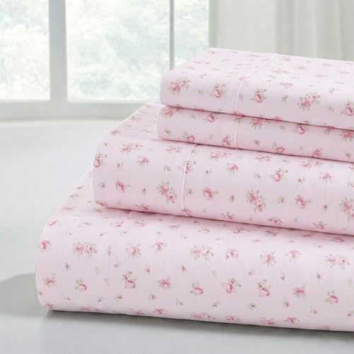 Modern Threads Silky Soft Microfiber and Wrinkle Free Sheets - Luxurious Microfiber Bed Sheets Includes Flat Sheet, Fitted Sheet with Deep Pockets, & Pillowcases Blush, Twin
