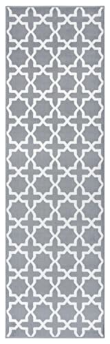 HANSE Home Glam Rug Runner 80 x 250 cm - Carpet Runner Soft Short Pile Rug Geometric Design Runner for Hallway, Bedroom, Children's Room, Bathroom, Living Room, Kitchen Decor Runner - Mouse