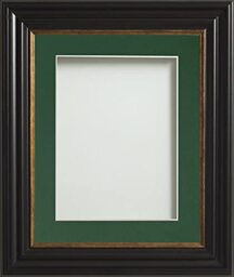Frame Company Emson Black Picture Photo Frame with Bottle Green Mount - 20x16 for pic size A3 *Choice of Sizes* Fitted with Real Glass