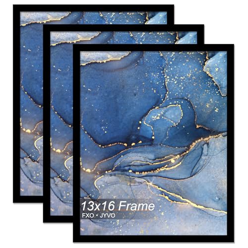 Fxojyvo 13x16 Picture Frame Set of 3, Black, 13 x 16 Inch Frame for Wall - 3 Pack
