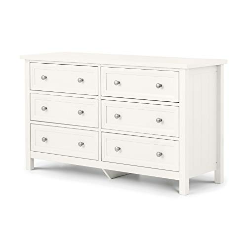 Julian Bowen Maine 6 Drawer Wide Chest, Surf White