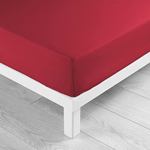 douceur d'intérieur, Fitted Sheet (90 x 190 cm) Lina Marsala 100% Cotton