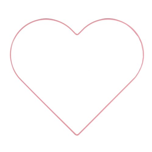 Vaessen Creative Heart-Shaped Metal Crafts, Baby Pink, ?? 32 cm or 12.6 in, 3 mm Thick, Dream Catcher Hoop, Wreath Ring for Romantic Macrame Wall Hanging, Crochet, Boho Wedding Decorations 11023-003