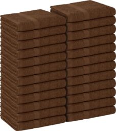 Utopia Towels Dark Brown Salon Towels, Pack of 24 (Not Bleach Proof, 16 x 27 Inches) Highly Absorbent Towels for Hand, Gym, Beauty, Hair, Spa, and Home Hair Care