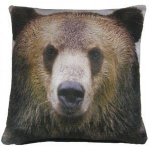Rapport Home Muller Bear Velvet Square Cushion Cover 43 x 43 cm Brown