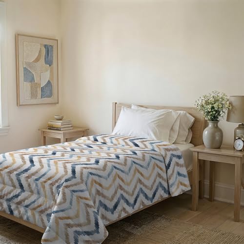 Italian Bed Linen BASIC Line Summer Quilt Made in Italy Printed Soft Microfibre Bedspread – Spring Summer Half-Season Quilt – Hippie, Single 160 x 240 cm