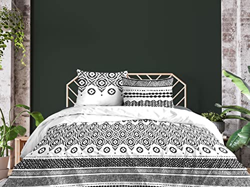 CALITEX 3-Piece Bedding Set 240 x 220 cm 100% Cotton Black 240 x 220 cm