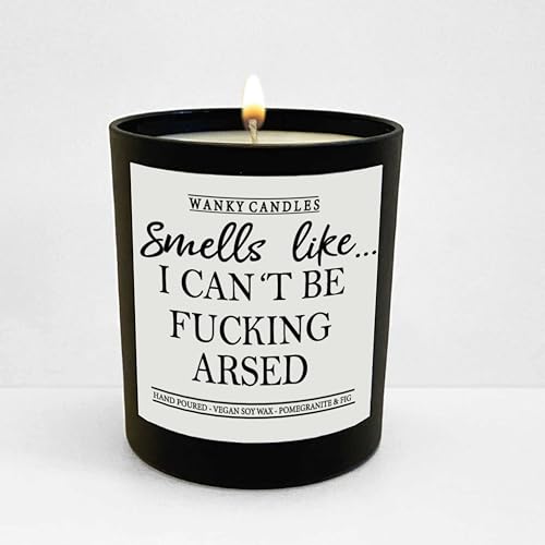 WANKY Candles Funny Rude Candle Smells Like… I Can't be arsed WCBJ75, White