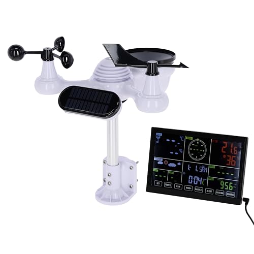 Kerbl Digital Weather Station 7-in-1 WiFi with Radio Station, White