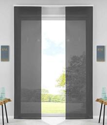 Gardinenbox Set of 2 sliding curtains, panel curtains, complete with panel carrier, weighted rod, 100% polyester, black, H x W 245 x 60 cm
