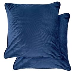 Emma Barclay Midnight - Soft Plush Velvet Cushion Cover with Geometric Design (Navy)