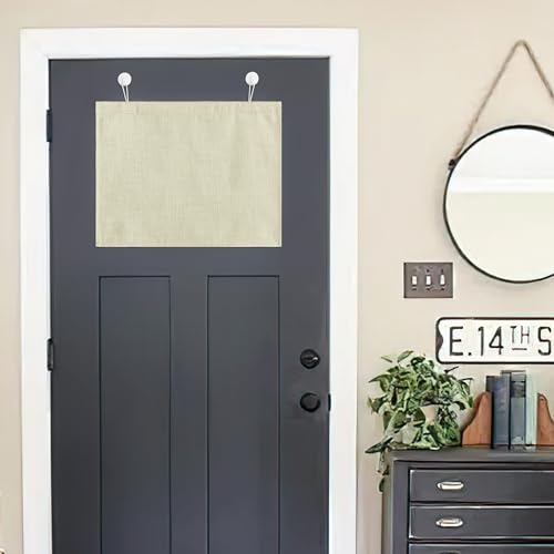 NICETOWN Room Darkening Door Curtains, Privacy Door Window Curtains Thermal Insulate Covering for Camper RV, Portable Travel Use, Small Window Valance for Kitchen, 24 x 18 inches, Beige, 1 Panel