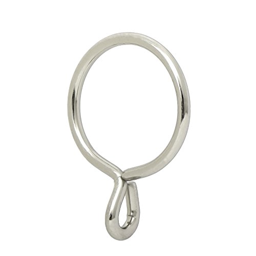 "Ivilon Drapery Eyelet Curtain Rings - 1.7"" Ring for Curtain Hook Pins, Set of 14 - Brushed Nickel"