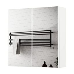 Meerveil Bathroom Mirror Cabinet with 2 Doors 2 Shelves, 45 x 13 x 45 cm