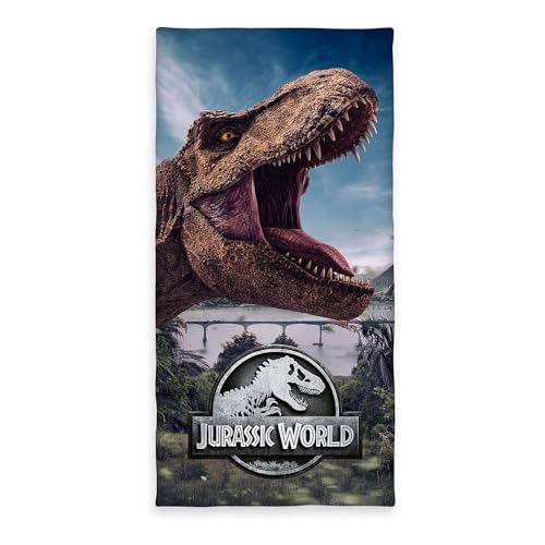 Herding Jurassic World velour towel, approx. 75 x 150 cm, 100% cotton