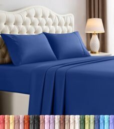 Utopia Bedding King Bed Sheets Set - 4 Piece Bedding - Brushed Microfiber - Shrinkage and Fade Resistant - Easy Care (King, Royal Blue)