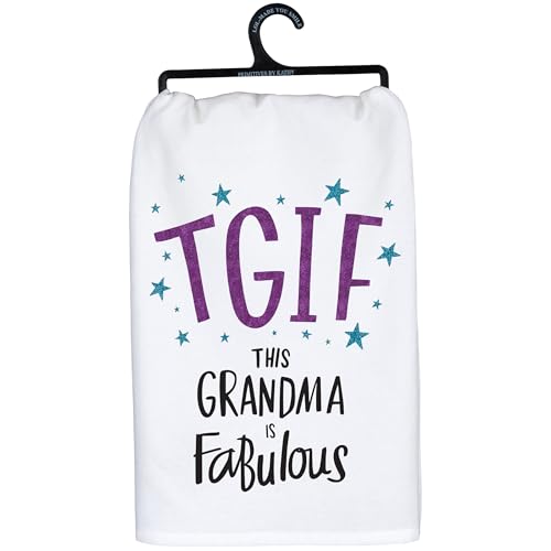Primitives by Kathy This Grandma is Fabulous TGIF Glitter Dish Towel