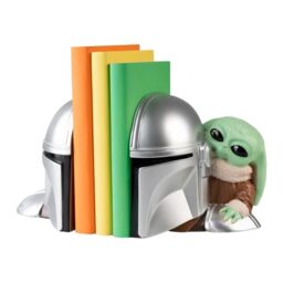 Grupo Erik Star Wars Bookends, The Mandalorian And Grogu Gifts, Merchandise - The Mandalorian And Grogu Figures - 12.3 x 15.4 x 14.9 cm Book End, Resin Book Ends for Shelves - Room Decor, New Home Gifts