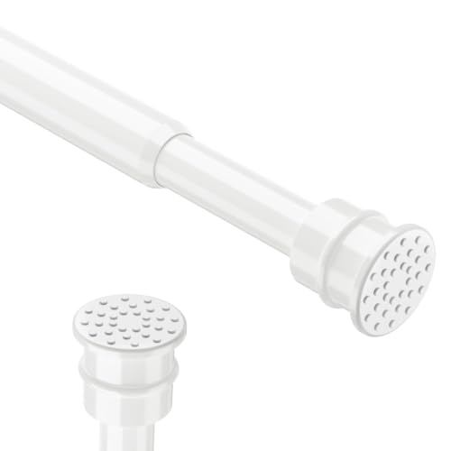 HAOYUNTE No Drill Tension Curtain Rods 28 to 48 Inch White Small Curtain Rod Adjustable No Drilling for Window,Kitchen,Closet,Doorway,Bedroom