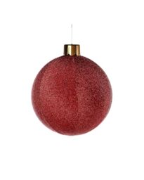 Inflatable Tinsel Christmas Bauble, Red, 45 cm