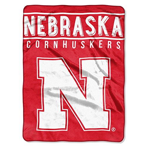 "Northwest NCAA Nebraska Cornhuskers Unisex-Adult Raschel Throw Blanket, 60"" x 80"", Basic"