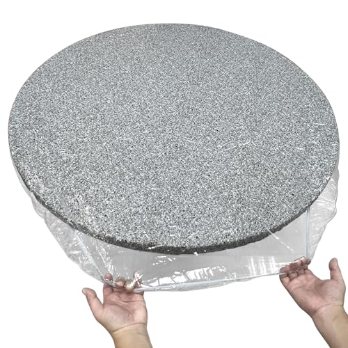 "Pioggia Clear Vinyl Round Fitted Tablecloth Waterproof Elasticized Table Cloth Plastic Table Cover Protector (Round Tablecloth Fits Table up to 57""-65"" Diameter)"
