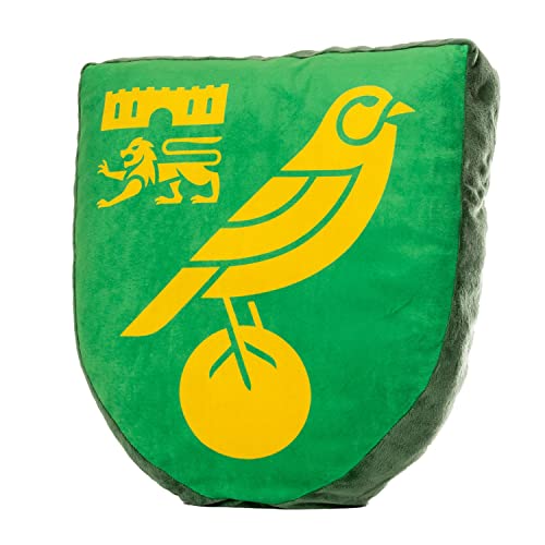 Norwich City F.C. *2022/2023* Crest Cushion features the official NCFC badge. Super soft Officially Licenced, Yellow/Green, Square