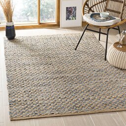 Safavieh Boho Rug for Living Room, Dining Room, Bedroom - Cape Cod Collection, Short Pile, in Beige, 91 X 91 cm
