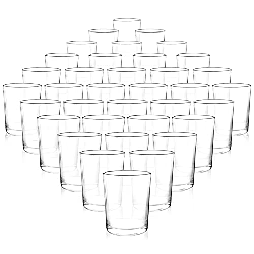 Comrzor Set of 36 Clear Tealight Candle Holders, Glass Votive Candle Holders Bulk, Floating Candle Holder for Table Centerpieces, Wedding Propose Party Home Decor