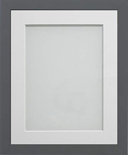 Frame Company Allington Grey Photo Frame with White Mount, 12x12 for 8x8 inch, fitted with perspex