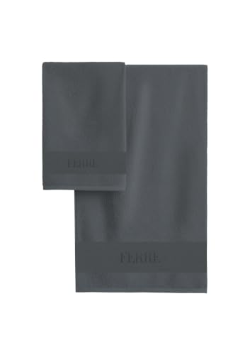 hermet Iron Bath Towel Set, 2 Pieces, Face 60 x 100 + Guest 40 x 60 cm, 100% Cotton