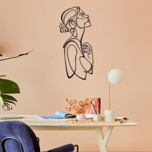 Hanah Home Stylish Black Decorative Metal Wall Accessory, 40 x 88 cm, 100% Steel, 1.5 mm Thickness, Lightweight and Durable, Perfect for Modern Decor