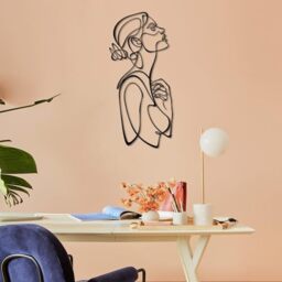Hanah Home Stylish Black Decorative Metal Wall Accessory, 40 x 88 cm, 100% Steel, 1.5 mm Thickness, Lightweight and Durable, Perfect for Modern Decor