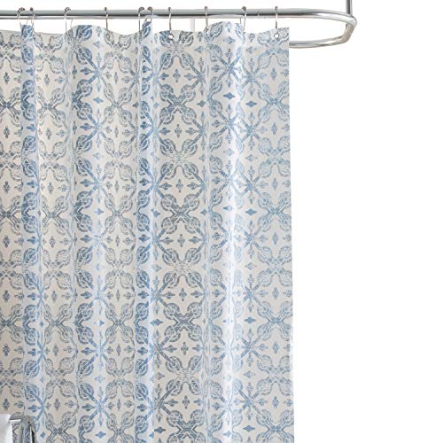 "Bath Bliss Design PEVA Shower Curtain, Ethylene Vinyl Acetate, Lisbon Blue, 70"" x 72\"