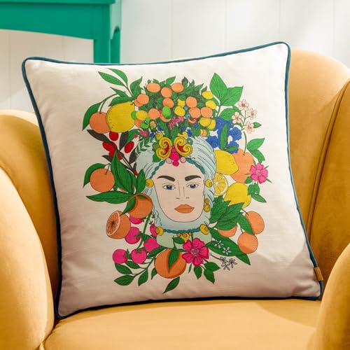 furn. Taormina Floral Piped Feather Rich Filled Cushion