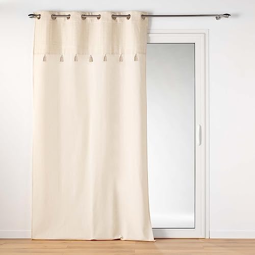 Douceur d'Intérieur, Curtain with eyelets (140 x 240 cm) Izigold, Cotton/Polyester and Metallic Top