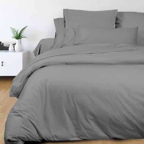Soleil d'ocre Duvet Cover, Cotton, Grey, 220 x 240 cm