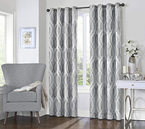 Eclipse Caprese Thermalayer Blackout Window Curtain Silver 52 x 95 95 Inches