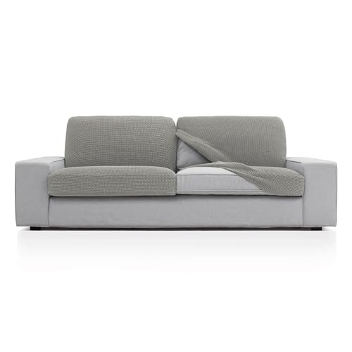 FAVERTI?? Super Elastic Sofa Cushion Cover with Measures Between 50-85 cm by 45-70 cm and 10-20 cm High - Model NOVELE - Seat or Back Cover for Armchair or Sofa Light Grey