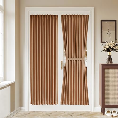 Vatge French Door Blackout Curtains - Burnt Orange Window Treatment for Kitchen & Patio Doors, 1 Panel, W36 x L72, Terracotta