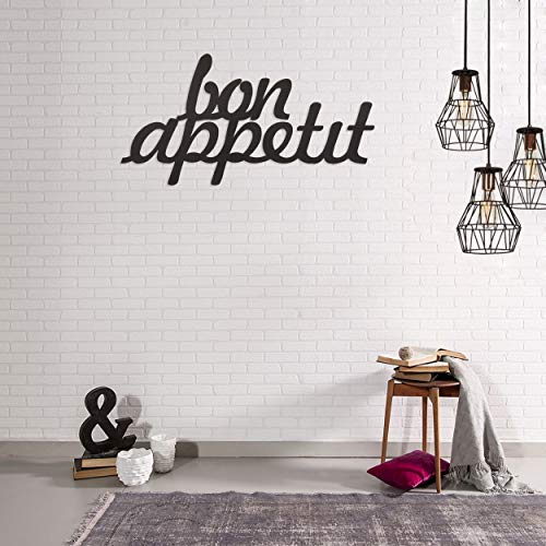 Homemania Wall Decoration, Steel, Black, 50 x 0.15 x 30 cm