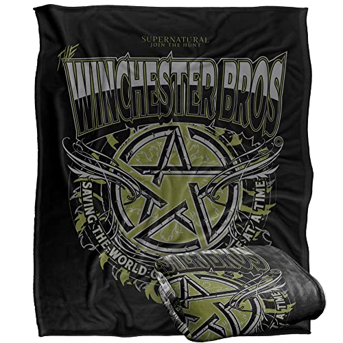SUPERNATURAL Winchester Bros Officially Licensed Silky Touch Super Soft Throw Blanket 152 x 127 cm