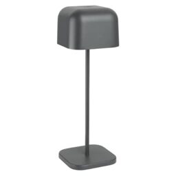 Olympia Lucca Cordless LED Table Lamp Squared Dome, Grey, 300mm