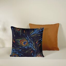 Set of 2 Decorative Printed Cushion Covers 100% Cotton Satin