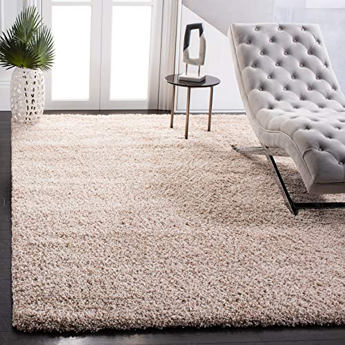 Safavieh Shag Rug for Living Room, Dining Room, Bedroom - California Shag Collection, High Pile, in Beige, 201 X 290 cm